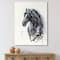 Designart - Portrait of Friesian Horse With Long Manes - Farmhouse Canvas Wall Art Print